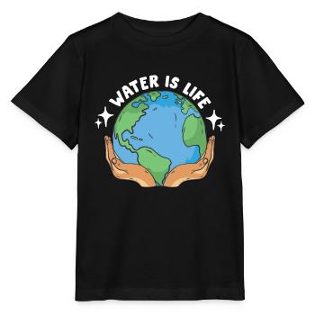 Global Warming Water Is Life Environment Activism - Stanley/Stella MINI CREATOR Kids’ T-Shirt - black - Front - Mikhail (115cm)