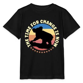 Global Warming The Time For Change Retro Activism - Stanley/Stella MINI CREATOR Kids’ T-Shirt - black - Front - Mikhail (115cm)