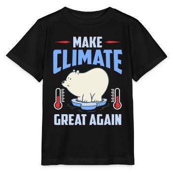 Global Warming Make Climate Great Again Awareness - Stanley/Stella MINI CREATOR Kids’ T-Shirt - black - Front - Mikhail (115cm)