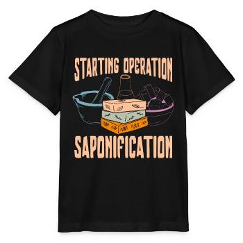 Fabrication du savon Démarrage de l’opération Savon fait maison - T-shirt bio MINI CREATOR Stanley/Stella Enfant - noir - Devant - Mikhail (115cm)