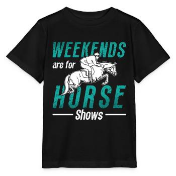Show Jumping Weekends Are For Horses Show Jumper - Stanley/Stella Kinder T-Shirt MINI CREATOR  - Schwarz - Vorne - Mikhail (115cm)