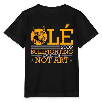 Tauromachie Ole Stop Raffina Cruauté Rodéo - T-shirt bio MINI CREATOR Stanley/Stella Enfant - noir - Devant - Mikhail (115cm)