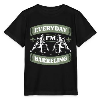 Barrel Racing Everyday I'm Barreling Barrel Race - Stanley/Stella MINI CREATOR Kids’ T-Shirt - black - Front - Mikhail (115cm)