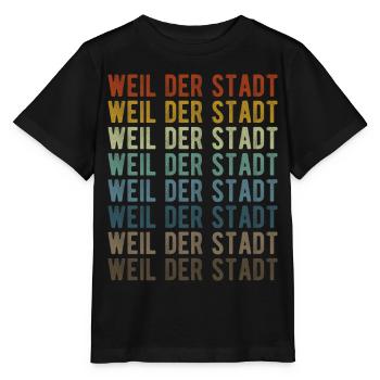 Weil der Stadt Stadt Retro Vintage - Stanley/Stella Kinder T-Shirt MINI CREATOR  - Schwarz - Vorne - Mikhail (115cm)