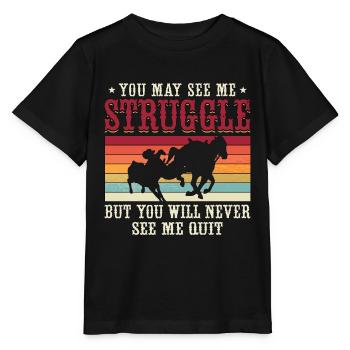 Steer Wrestling You May See Me Retro Team Roping - T-shirt bio MINI CREATOR Stanley/Stella Enfant - noir - Devant - Mikhail (115cm)