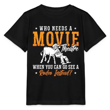 Steer Wrestling Who Needs A Movie Theatre Chevaux - T-shirt bio MINI CREATOR Stanley/Stella Enfant - noir - Devant - Mikhail (115cm)