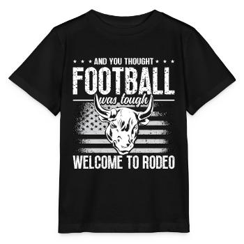 Steer Wrestling et vous pensiez chevaux de football - T-shirt bio MINI CREATOR Stanley/Stella Enfant - noir - Devant - Mikhail (115cm)