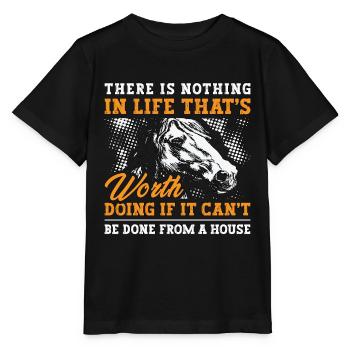 Cutting Horse There Is Nothing In Cowboy Horseman - Stanley/Stella MINI CREATOR Kids’ T-Shirt - black - Front - Mikhail (115cm)