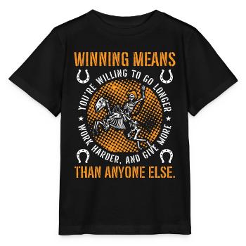 Cutting Horse Winning Means You're Rodeo Horseman - Stanley/Stella Kinder T-Shirt MINI CREATOR  - Schwarz - Vorne - Mikhail (115cm)
