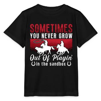 Cutting Horse Sometimes You Never Grow Out Rodeo - Stanley/Stella MINI CREATOR Kids’ T-Shirt - black - Front - Mikhail (115cm)