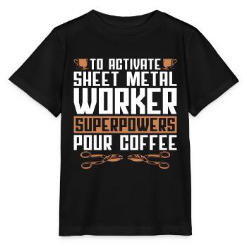 Sheet Metal Worker To Activate Sheet Metalworking - Stanley/Stella MINI CREATOR Kids’ T-Shirt - black - Front - Mikhail (115cm)
