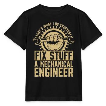Le génie mécanique c’est ce que je fais Mécanique - T-shirt bio MINI CREATOR Stanley/Stella Enfant - noir - Devant - Mikhail (115cm)