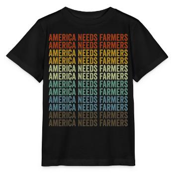 America needs farmers Farmer America - Stanley/Stella MINI CREATOR Kids’ T-Shirt - black - Front - Mikhail (115cm)
