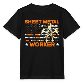 Sheet Metal Worker Metalworking Fabricator Workers - Stanley/Stella MINI CREATOR Kids’ T-Shirt - black - Front - Mikhail (115cm)