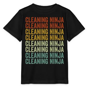 Cleaning Ninja School Caretaker Cleaning Ninja - Stanley/Stella MINI CREATOR Kids’ T-Shirt - black - Front - Mikhail (115cm)