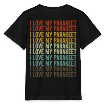 Ich liebe meinen Sittich Sittich Wellensittich Wel - Stanley/Stella Kinder T-Shirt MINI CREATOR  - Schwarz - Vorne - Mikhail (115cm)