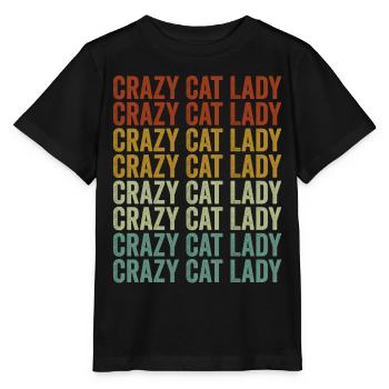 Crazy Cat Lady Purple Cats - Stanley/Stella MINI CREATOR Kids’ T-Shirt - black - Front - Mikhail (115cm)