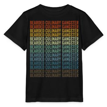 Chef gangster culinaire barbu cuisinant Ku - T-shirt bio MINI CREATOR Stanley/Stella Enfant - noir - Devant - Mikhail (115cm)