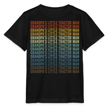 Grandfather's Little Tractor Man Tractor Farm - Stanley/Stella MINI CREATOR Kids’ T-Shirt - black - Front - Mikhail (115cm)