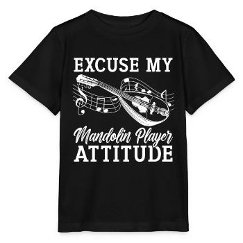 Mandoline Excuse My Mandolin Instrument de musique folklorique - T-shirt bio MINI CREATOR Stanley/Stella Enfant - noir - Devant - Mikhail (115cm)