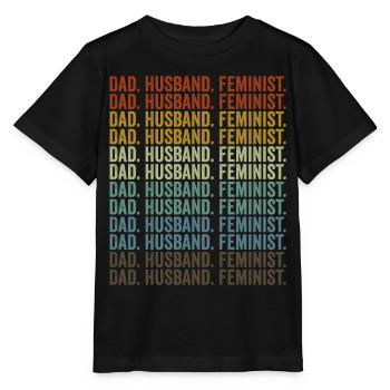 Père. Mari. Féministe. Féministe libérale - T-shirt bio MINI CREATOR Stanley/Stella Enfant - noir - Devant - Mikhail (115cm)