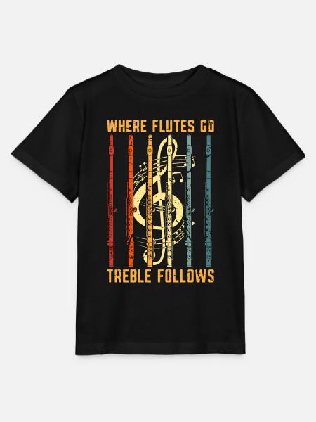 Flutes Where Flutes Go Retro Marching Band Flutist - Stanley/Stella Kinder T-Shirt MINI CREATOR - Schwarz
