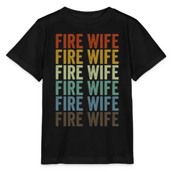 Feuerwehrfrau Feuerwehrmann Feuerwehrfrau - Stanley/Stella Kinder T-Shirt MINI CREATOR  - Schwarz - Vorne - Mikhail (115cm)