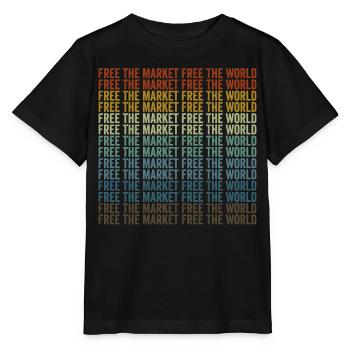 Freiheit des Marktes Freiheit der Welt Bitcoin - Stanley/Stella Kinder T-Shirt MINI CREATOR  - Schwarz - Vorne - Mikhail (115cm)