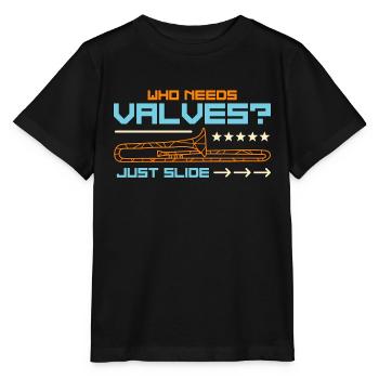 Trombone Who Needs Valves Just Slide Instrument - Stanley/Stella MINI CREATOR Kids’ T-Shirt - black - Front - Mikhail (115cm)