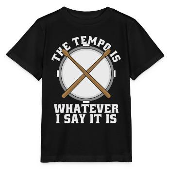 Caisse claire Le tempo est n’importe quel batteur de ligne de batterie - T-shirt bio MINI CREATOR Stanley/Stella Enfant - noir - Devant - Mikhail (115cm)