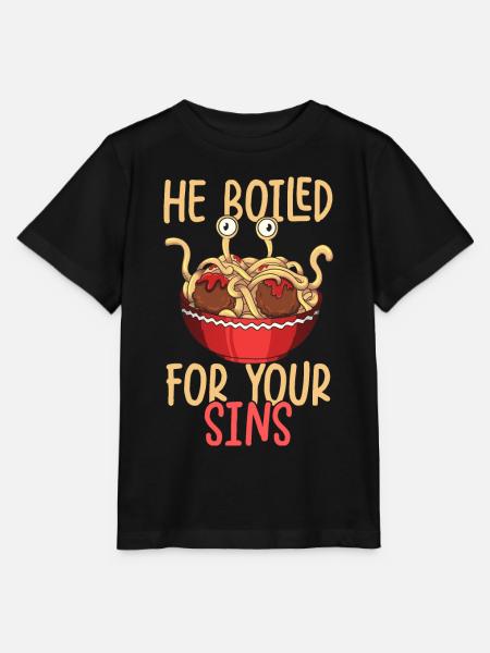 Das fliegende Spaghettimonster - Stanley/Stella Kinder T-Shirt MINI CREATOR  - Schwarz