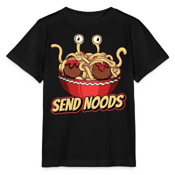 Fliegendes Spaghettimonster Pastafarian Pastafari - Stanley/Stella Kinder T-Shirt MINI CREATOR  - Schwarz - Vorne - Mikhail (115cm)