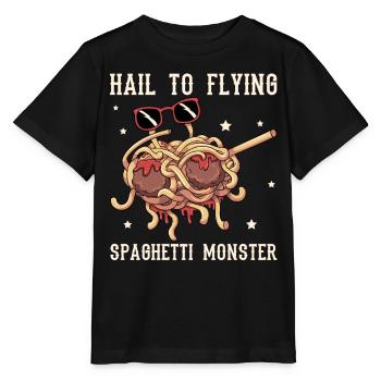 Dabbing Hail To Flying Spaghetti Monster - Stanley/Stella MINI CREATOR Kids’ T-Shirt - black - Front - Mikhail (115cm)