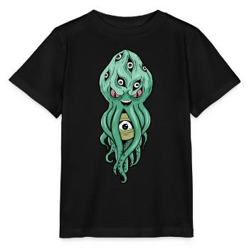 Cryptidcore Esthétique Octopus Weirdcore Globes oculaires - T-shirt bio MINI CREATOR Stanley/Stella Enfant - noir - Devant - Mikhail (115cm)