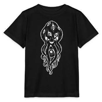 Cryptidcore Esthétique Kraken Globes oculaires bizarres - T-shirt bio MINI CREATOR Stanley/Stella Enfant - noir - Devant - Mikhail (115cm)