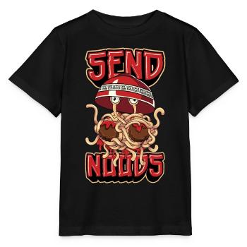 Fliegendes Spaghettimonster Pastafarian Pastafari - Stanley/Stella Kinder T-Shirt MINI CREATOR  - Schwarz - Vorne - Mikhail (115cm)