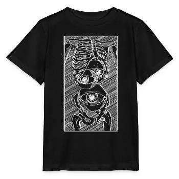 Art Academia Esthétique Squelette Bizarre Globes oculaires - T-shirt bio MINI CREATOR Stanley/Stella Enfant - noir - Devant - Mikhail (115cm)