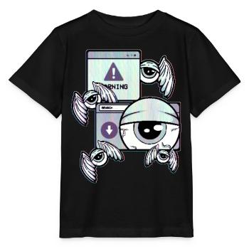Cassette Futurisme Weirdcore Eyeball Rétro Futurisme - T-shirt bio MINI CREATOR Stanley/Stella Enfant - noir - Devant - Mikhail (115cm)