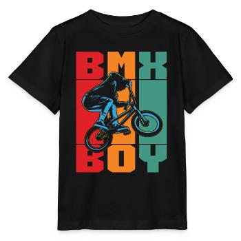 BMX Racing BMX Boy Retro Loves Bicyclette Cyclist - Stanley/Stella MINI CREATOR Kids’ T-Shirt - black - Front - Mikhail (115cm)