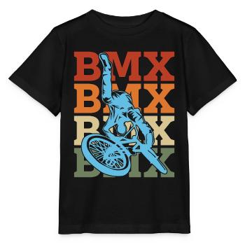 BMX Racing BMX Retro Bicycle Cyclist Bicyclette - Stanley/Stella MINI CREATOR Kids’ T-Shirt - black - Front - Mikhail (115cm)
