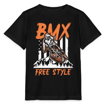BMX Racing BMX Free Style Loves Bicyclette Cyclist - Stanley/Stella MINI CREATOR Kids’ T-Shirt - black - Front - Mikhail (115cm)