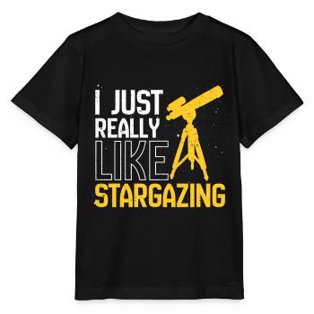 Stargazer Gift Kosmologie Stargazing - Stanley/Stella Kinder T-Shirt MINI CREATOR  - Schwarz - Vorne - Mikhail (115cm)