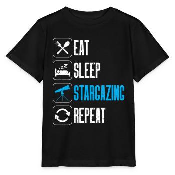 Stargazer Gift Kosmologie Stargazing - Stanley/Stella Kinder T-Shirt MINI CREATOR  - Schwarz - Vorne - Mikhail (115cm)