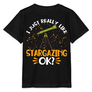 Stargazer Gift Kosmologie Stargazing - Stanley/Stella Kinder T-Shirt MINI CREATOR  - Schwarz - Vorne - Mikhail (115cm)