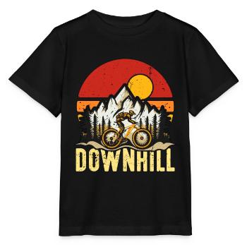 Mountain Bike Downhill Racing Cyclist Bike Racer - Stanley/Stella MINI CREATOR Kids’ T-Shirt - black - Front - Mikhail (115cm)