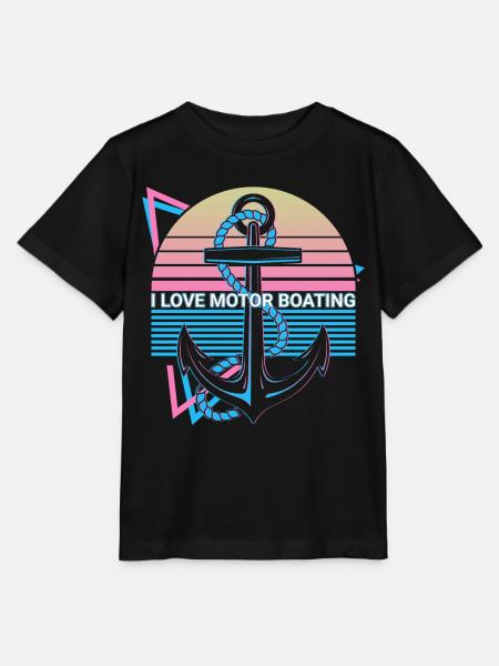 Bootfahren Retro - Stanley/Stella Kinder T-Shirt MINI CREATOR - Schwarz