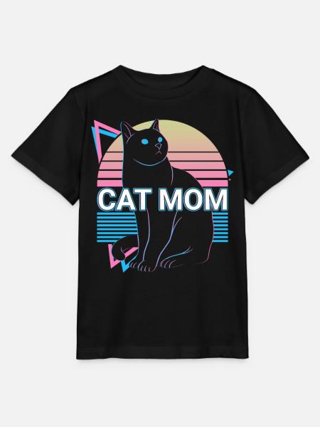 Katzenmama Retro - Stanley/Stella Kinder T-Shirt MINI CREATOR - Schwarz