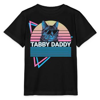 Funny Tabby Cat Retro - Stanley/Stella MINI CREATOR Kids’ T-Shirt - black - Front - Mikhail (115cm)