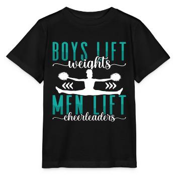 Cheerleading Boys Lift Weights Men Lift Cheering - Stanley/Stella Kinder T-Shirt MINI CREATOR  - Schwarz - Vorne - Mikhail (115cm)