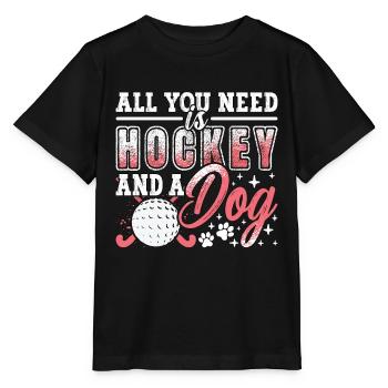 Field Hockey All You Need Is Hockey And Goalkeeper - Stanley/Stella MINI CREATOR Kids’ T-Shirt - black - Front - Mikhail (115cm)